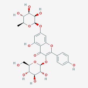 molecular formula C27H30O15 B1263064 山奈酚 3-O-β-D-吡喃葡萄糖基-7-O-β-L-鼠李糖吡喃葡萄糖苷 