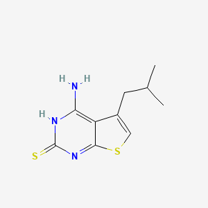 molecular formula C10H13N3S2 B12630645 4-Amino-5-(2-methylpropyl)thieno[2,3-d]pyrimidine-2-thiol 