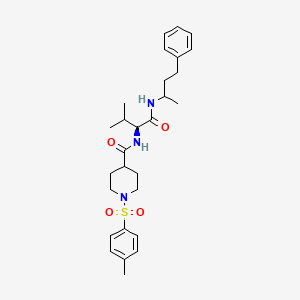 molecular formula C28H39N3O4S B12630668 N-[(2S)-3-methyl-1-oxo-1-(4-phenylbutan-2-ylamino)butan-2-yl]-1-(4-methylphenyl)sulfonylpiperidine-4-carboxamide 