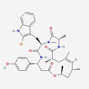 molecular formula C36H45BrN4O6 B1263073 (4R,7R,10S,13S,15Z,17R,19S)-7-[(2-bromo-1H-indol-3-yl)methyl]-4-(4-hydroxyphenyl)-8,10,13,15,17,19-hexamethyl-1-oxa-5,8,11-triazacyclononadec-15-ene-2,6,9,12-tetrone 