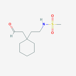 molecular formula C11H21NO3S B12630741 N-[2-[1-(2-oxoethyl)cyclohexyl]ethyl]methanesulfonamide 