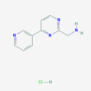 molecular formula C10H11ClN4 B12630792 (4-(Pyridin-3-YL)pyrimidin-2-YL)methanamine hydrochloride 