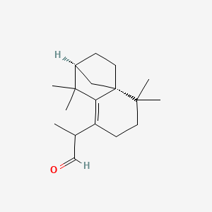 molecular formula C18H28O B1263080 5-(1-Oxopropan-2-yl)isolongifol-5-ene 