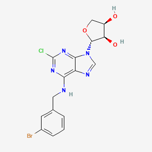 molecular formula C16H15BrClN5O3 B1263090 (2R,3R,4R)-2-(2-Chloro-6-(3-bromobenzylamino)-9Hpurin-9-yl)-tetrahydrofuran-3,4-diol 