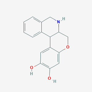 molecular formula C16H15NO3 B1263096 6a,7,8,12b-tetrahydro-6H-chromeno[3,4-c]isoquinoline-2,3-diol 