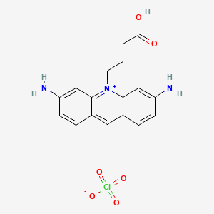 molecular formula C17H18ClN3O6 B1263097 3,6-Diamino-10-(3-carboxypropyl)acridinium perchlorate 