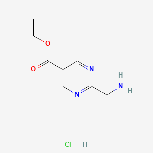 molecular formula C8H12ClN3O2 B12630980 Ethyl 2-(aminomethyl)pyrimidine-5-carboxylate hydrochloride CAS No. 1196155-26-6
