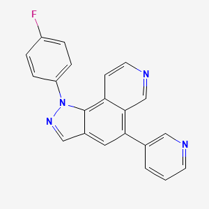 molecular formula C21H13FN4 B12631053 1H-Pyrazolo[3,4-f]isoquinoline, 1-(4-fluorophenyl)-5-(3-pyridinyl)- 