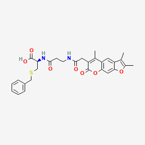 molecular formula C29H30N2O7S B12631090 N-[(2,3,5-trimethyl-7-oxo-7H-furo[3,2-g]chromen-6-yl)acetyl]-beta-alanyl-S-benzyl-L-cysteine 