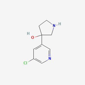 molecular formula C9H11ClN2O B12631135 3-(5-Chloropyridin-3-yl)pyrrolidin-3-ol 