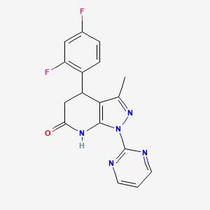 molecular formula C17H13F2N5O B12631252 4-(2,4-difluorophenyl)-3-methyl-1-(pyrimidin-2-yl)-4,5-dihydro-1H-pyrazolo[3,4-b]pyridin-6-ol 