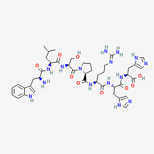 molecular formula C43H61N15O9 B12631313 L-Tryptophyl-L-leucyl-L-seryl-L-prolyl-N~5~-(diaminomethylidene)-L-ornithyl-L-histidyl-L-histidine CAS No. 920011-55-8