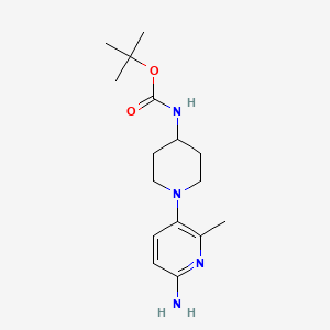 molecular formula C16H26N4O2 B12631354 Tert-butyl N-[1-(6-amino-2-methylpyridin-3-YL)piperidin-4-YL]carbamate 