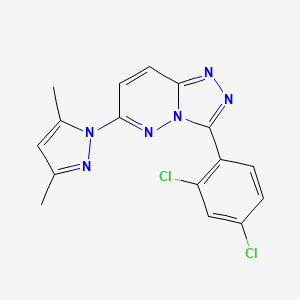 molecular formula C16H12Cl2N6 B12631371 C16H12Cl2N6 