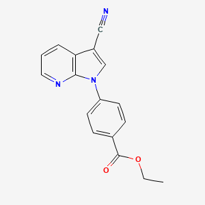 molecular formula C17H13N3O2 B12631372 Benzoic acid, 4-(3-cyano-1H-pyrrolo[2,3-b]pyridin-1-yl)-, ethyl ester 
