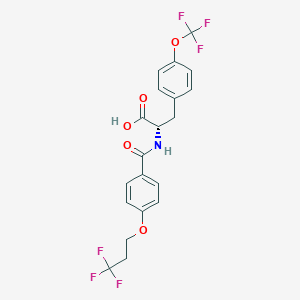 molecular formula C20H17F6NO5 B12631482 O-(Trifluoromethyl)-N-[4-(3,3,3-trifluoropropoxy)benzoyl]-L-tyrosine CAS No. 921623-26-9