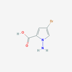 molecular formula C5H5BrN2O2 B12631497 1-Amino-4-bromo-1H-pyrrole-2-carboxylic acid 