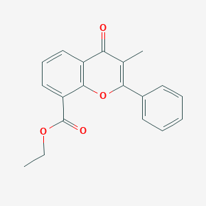 molecular formula C19H16O4 B126315 Ethyl 3-methylflavone-8-carboxylate CAS No. 35888-94-9