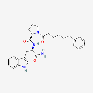 molecular formula C28H34N4O3 B12631514 L-Tryptophanamide, 1-(1-oxo-6-phenylhexyl)-L-prolyl- CAS No. 921757-19-9