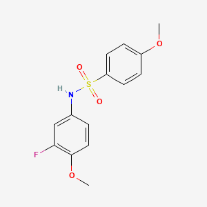 molecular formula C14H14FNO4S B12631529 N-(3-Fluoro-4-methoxyphenyl)-4-methoxybenzene-1-sulfonamide CAS No. 919486-87-6