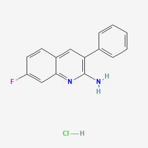molecular formula C15H12ClFN2 B12631544 2-Amino-7-fluoro-3-phenylquinoline hydrochloride CAS No. 1171733-27-9