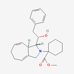 molecular formula C25H33NO3 B1263158 1-[(3R,3aR)-3-[(1S)-1-hydroxy-2-phenylethyl]-3,3a,6,7-tetrahydro-1H-cyclohepta[c]pyrrol-2-yl]-1-cyclohexanecarboxylic acid methyl ester 