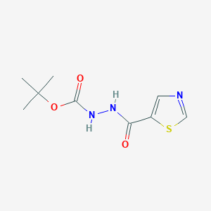 molecular formula C9H13N3O3S B12631584 N'-[(tert-butoxy)carbonyl]-1,3-thiazole-5-carbohydrazide 