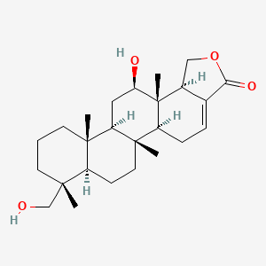 molecular formula C25H38O4 B1263160 12-O-deacetyl-12-epi-19-deoxy-21-hydroxyscalarin 