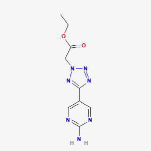 molecular formula C9H11N7O2 B12631622 ethyl [5-(2-aminopyrimidin-5-yl)-2H-tetrazol-2-yl]acetate 