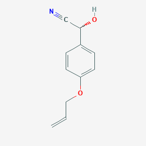 molecular formula C11H11NO2 B126317 (2R)-2-hydroxy-2-(4-prop-2-enoxyphenyl)acetonitrile CAS No. 153225-88-8