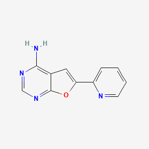 molecular formula C11H8N4O B12631790 6-(Pyridin-2-YL)furo[2,3-D]pyrimidin-4-amine CAS No. 1196152-20-1