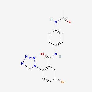 molecular formula C16H13BrN6O2 B12631812 N-[4-(acetylamino)phenyl]-5-bromo-2-(1H-tetrazol-1-yl)benzamide 