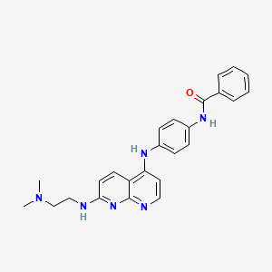 molecular formula C25H26N6O B12631858 N-[4-[[7-[2-(dimethylamino)ethylamino]-1,8-naphthyridin-4-yl]amino]phenyl]benzamide 