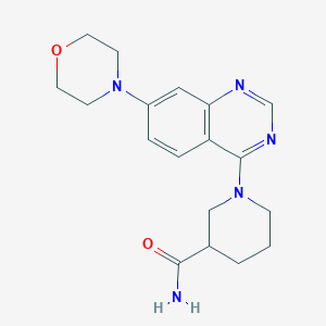 molecular formula C18H23N5O2 B12631945 1-(7-Morpholin-4-ylquinazolin-4-yl)piperidine-3-carboxamide 