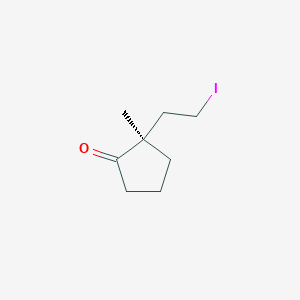 molecular formula C8H13IO B12631977 (2R)-2-(2-iodoethyl)-2-methylcyclopentan-1-one CAS No. 918813-46-4