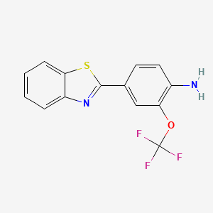 molecular formula C14H9F3N2OS B12632008 4-(1,3-Benzothiazol-2-yl)-2-(trifluoromethoxy)aniline CAS No. 920520-31-6