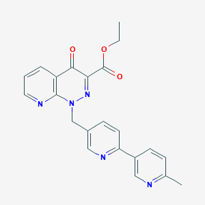 molecular formula C22H19N5O3 B12632053 Ethyl 1-[[6-(6-methylpyridin-3-yl)pyridin-3-yl]methyl]-4-oxopyrido[2,3-c]pyridazine-3-carboxylate 