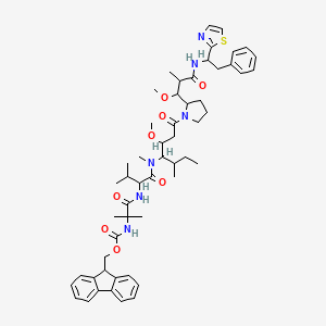 molecular formula C54H72N6O8S B12632071 L-Valinamide, N-[(9H-fluoren-9-ylmethoxy)carbonyl]-2-methylalanyl-N-[(1S,2R)-2-methoxy-4-[(2S)-2-[(1R,2R)-1-methoxy-2-methyl-3-oxo-3-[[(1S)-2-phenyl-1-(2-thiazolyl)ethyl]amino]propyl]-1-pyrrolidinyl]-1-[(1S)-1-methylpropyl]-4-oxobutyl]-N-methyl- 