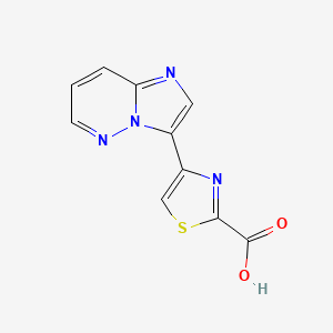 molecular formula C10H6N4O2S B12632076 4-Imidazo[1,2-b]pyridazin-3-yl-1,3-thiazole-2-carboxylic acid 