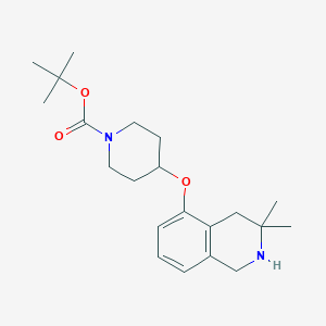 molecular formula C21H32N2O3 B12632111 tert-butyl 4-[(3,3-dimethyl-2,4-dihydro-1H-isoquinolin-5-yl)oxy]piperidine-1-carboxylate 