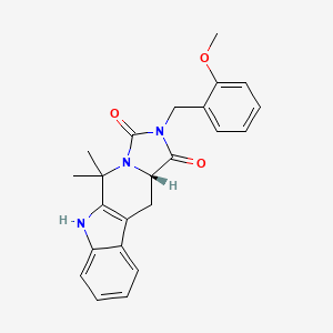 molecular formula C23H23N3O3 B1263221 (15S)-13-[(2-methoxyphenyl)methyl]-10,10-dimethyl-8,11,13-triazatetracyclo[7.7.0.02,7.011,15]hexadeca-1(9),2,4,6-tetraene-12,14-dione 