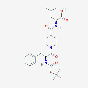 molecular formula C26H39N3O6 B12632222 (2S)-4-methyl-2-[[1-[(2S)-2-[(2-methylpropan-2-yl)oxycarbonylamino]-3-phenylpropanoyl]piperidine-4-carbonyl]amino]pentanoic acid 