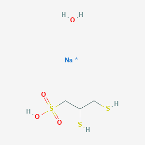 molecular formula C3H10NaO4S3 B1263225 Sodium 2,3-dimercaptopropanesulfonate monohydrate 