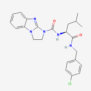 molecular formula C23H26ClN5O2 B12632265 N-{(2S)-1-[(4-chlorobenzyl)amino]-4-methyl-1-oxopentan-2-yl}-2,3-dihydro-1H-imidazo[1,2-a]benzimidazole-1-carboxamide 