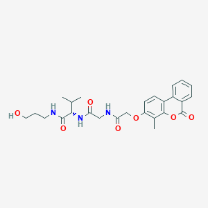 molecular formula C26H31N3O7 B12632398 N-{[(4-methyl-6-oxo-6H-benzo[c]chromen-3-yl)oxy]acetyl}glycyl-N-(3-hydroxypropyl)-L-valinamide 