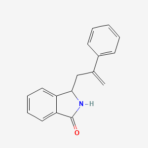 molecular formula C17H15NO B12632399 3-(2-Phenylprop-2-en-1-yl)-2,3-dihydro-1H-isoindol-1-one CAS No. 920300-06-7