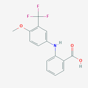 molecular formula C15H12F3NO3 B126324 2-{[4-Methoxy-3-(trifluoromethyl)phenyl]amino}benzoic acid CAS No. 146886-89-7