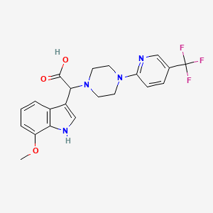 molecular formula C21H21F3N4O3 B12632407 (7-methoxy-1H-indol-3-yl){4-[5-(trifluoromethyl)pyridin-2-yl]piperazin-1-yl}acetic acid 