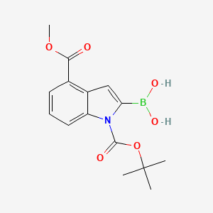 molecular formula C15H18BNO6 B12632420 1H-Indole-1,4-dicarboxylic acid, 2-borono-, 1-(1,1-dimethylethyl) 4-methyl ester CAS No. 953411-03-5