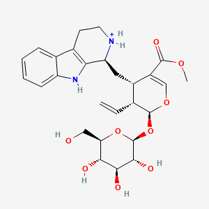 molecular formula C27H35N2O9+ B1263243 3alpha(S)-strictosidinium(1+) 